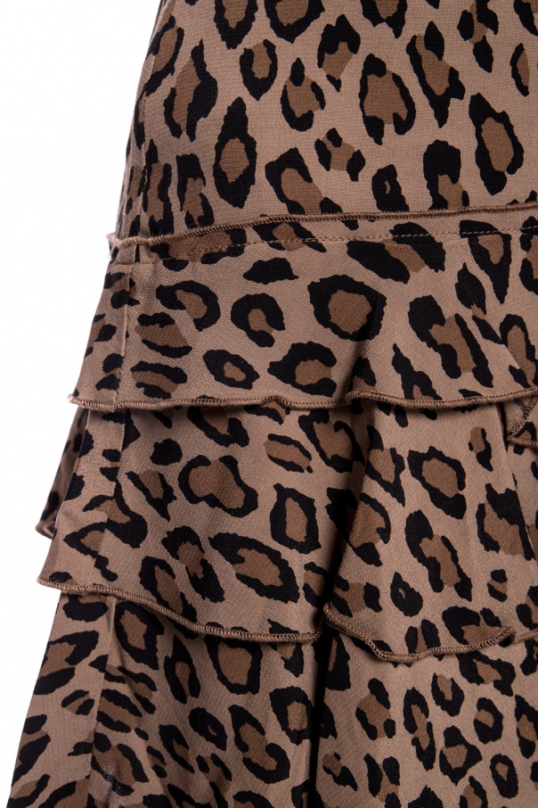 Multicolour Short skirt with leopard pattern R13 Vitkac France